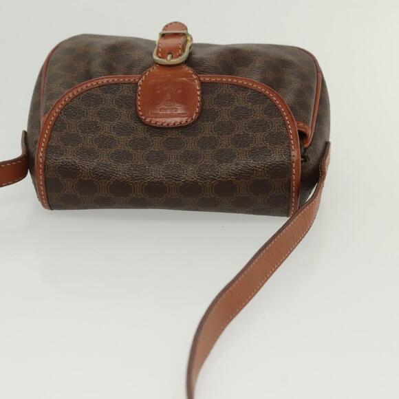 CELINE Macadam Canvas Shoulder Bag Pvc Leather Brown Gold - Picture 6 of 12